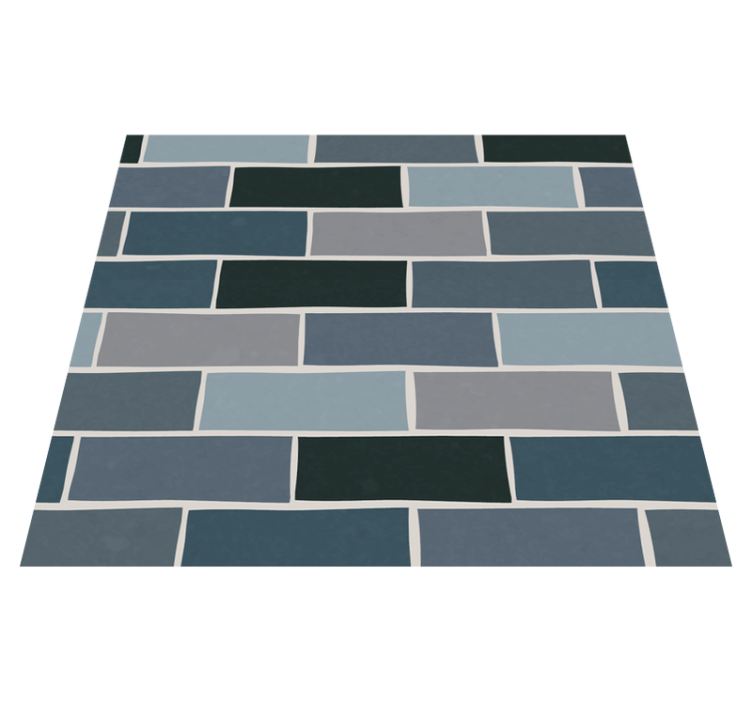 Tapis vinyle salle de bain briques grises ornementales - TenStickers