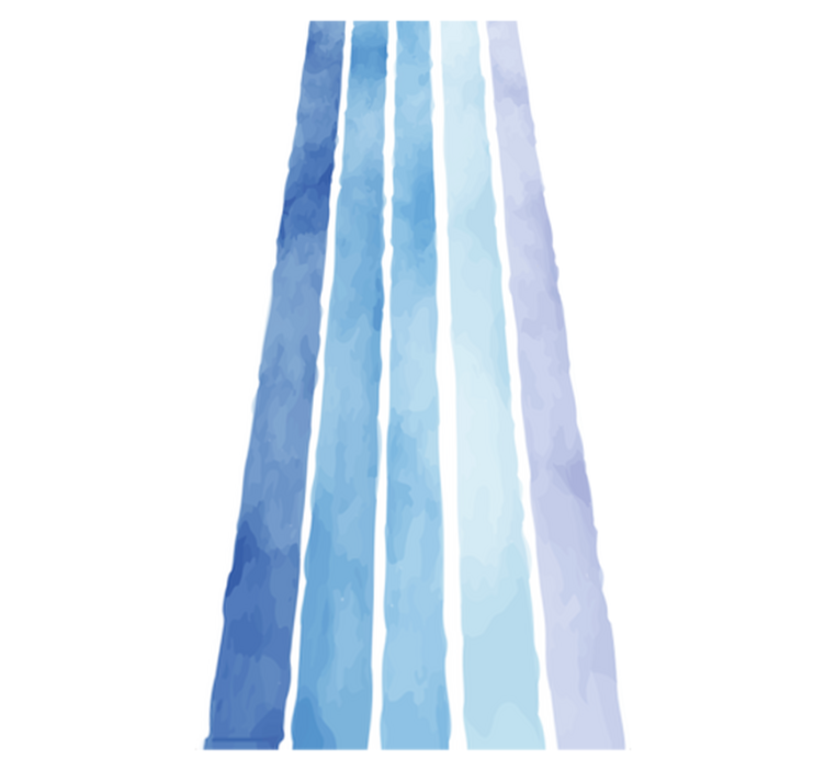 Tapis vinyle salle de bain motif lignes aquarelle bleues - TenStickers
