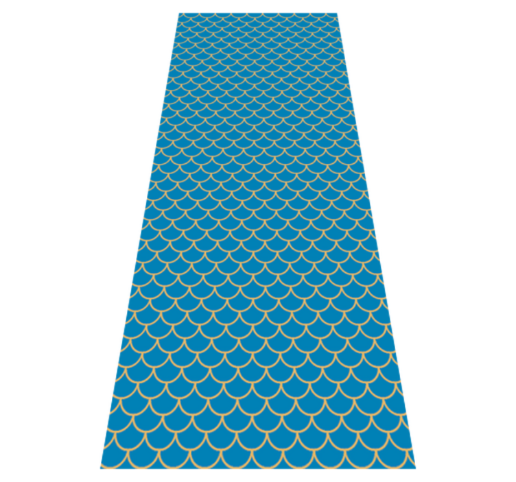 Tapis vinyle salle de bain motif écailles de poisson bleu - TenStickers