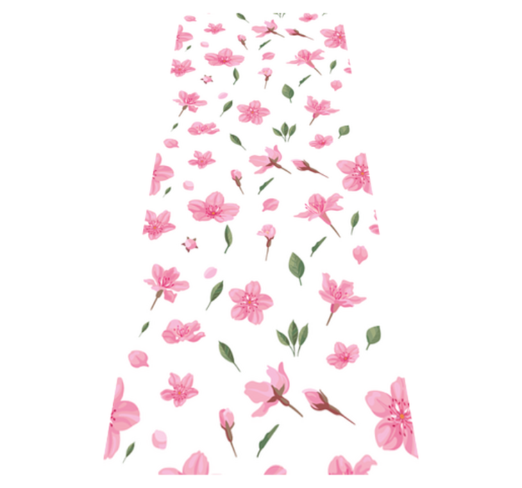 Tapis vinyle salle de bain fleurs pastel rose aquarelle - TenStickers