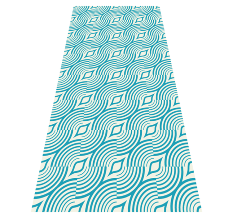 Tapis vinyle salle de bain motif marin lignes bleues - TenStickers