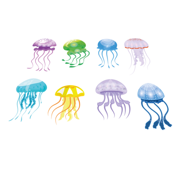 Tapis vinyle salle de bain couleurs de méduses - TenStickers