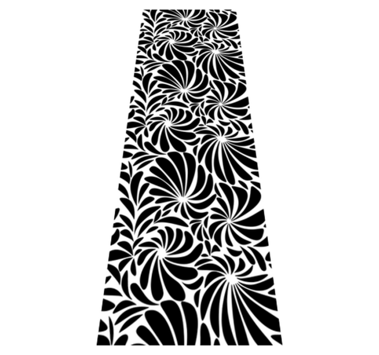 Tapis vinyle salle de bain feuilles blanches - TenStickers