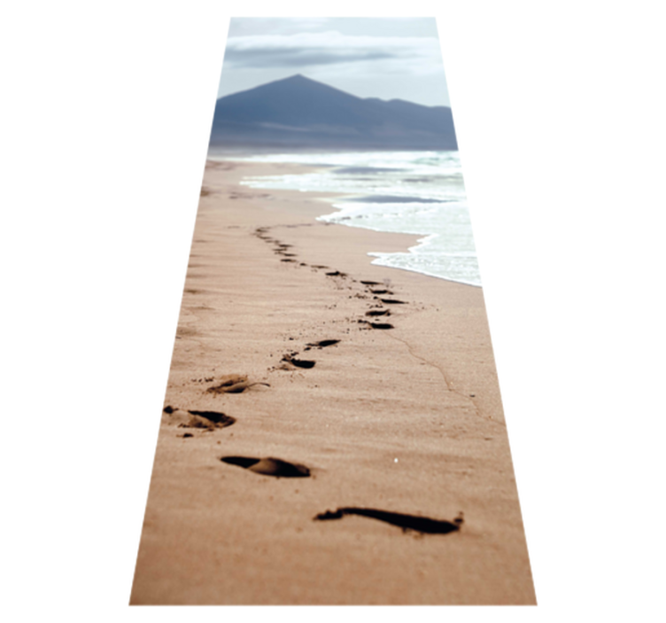 Tapis vinyle salle de bain empreintes sur la plage - TenStickers