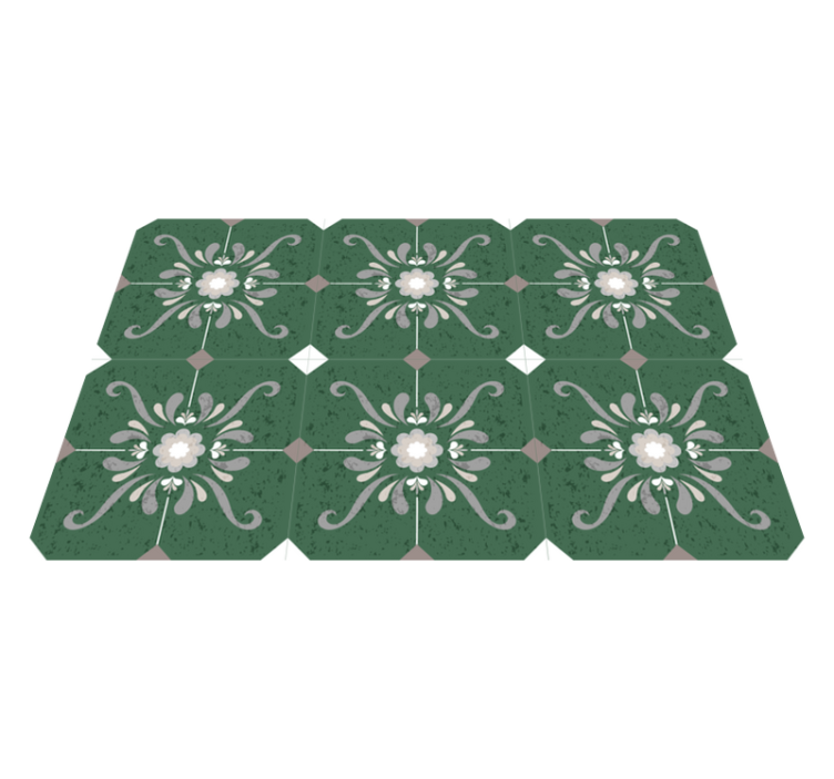 Tapis vinyle salle de bain carreaux anciens - TenStickers