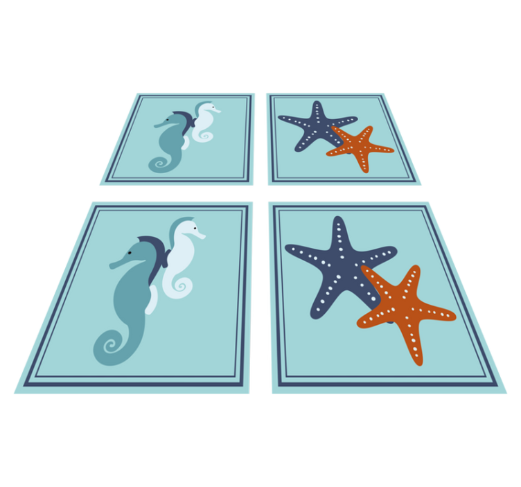 Tapis vinyle salle de bain style marin - TenStickers