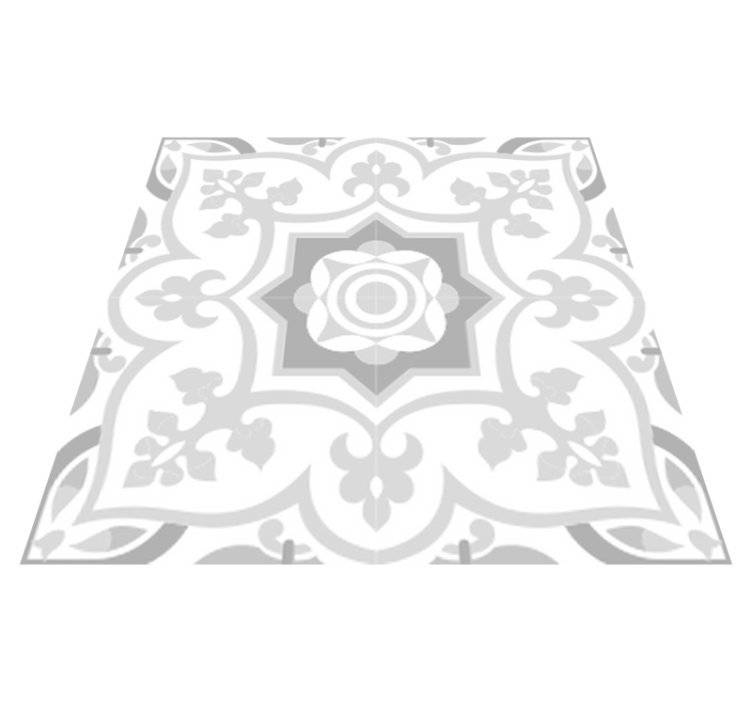 Tapis vinyle salle de bain motifs carreaux marocains gris - TenStickers