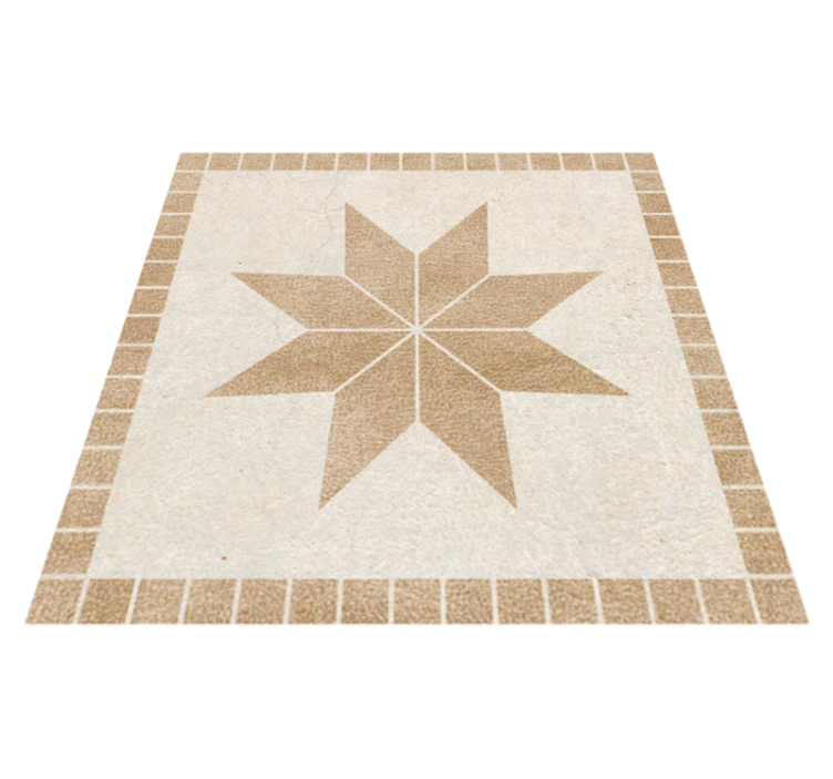 Tapis vinyle salle de bain carreau étoile marron - TenStickers