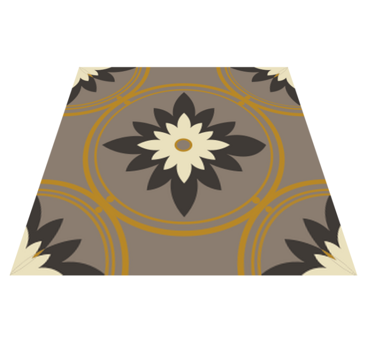 Tapis vinyle salle de bain motif ciment brun hydraulique - TenStickers