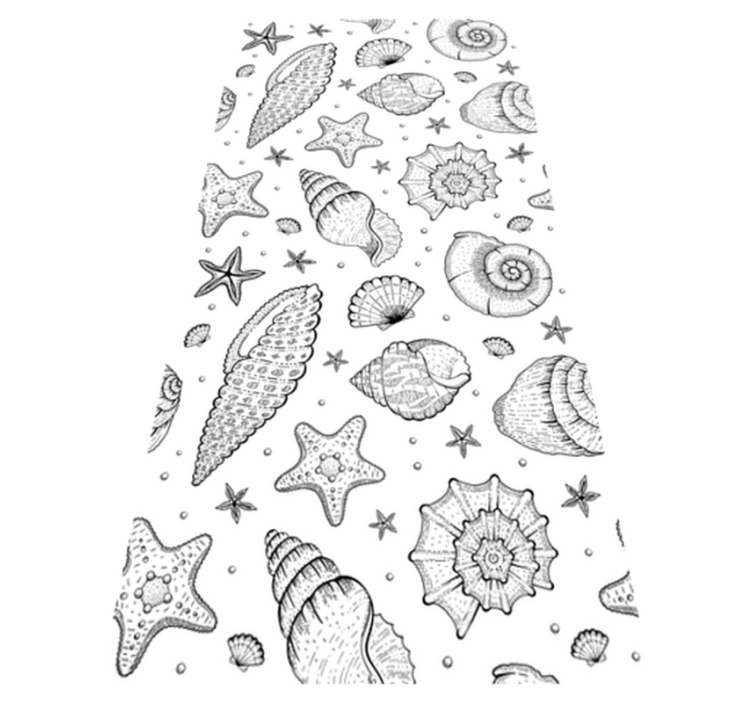 Tapis vinyle salle de bain vie marine et coquillages - TenStickers