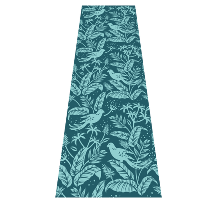 Tapis vinyle salle de bain oiseaux volants turquoise - TenStickers