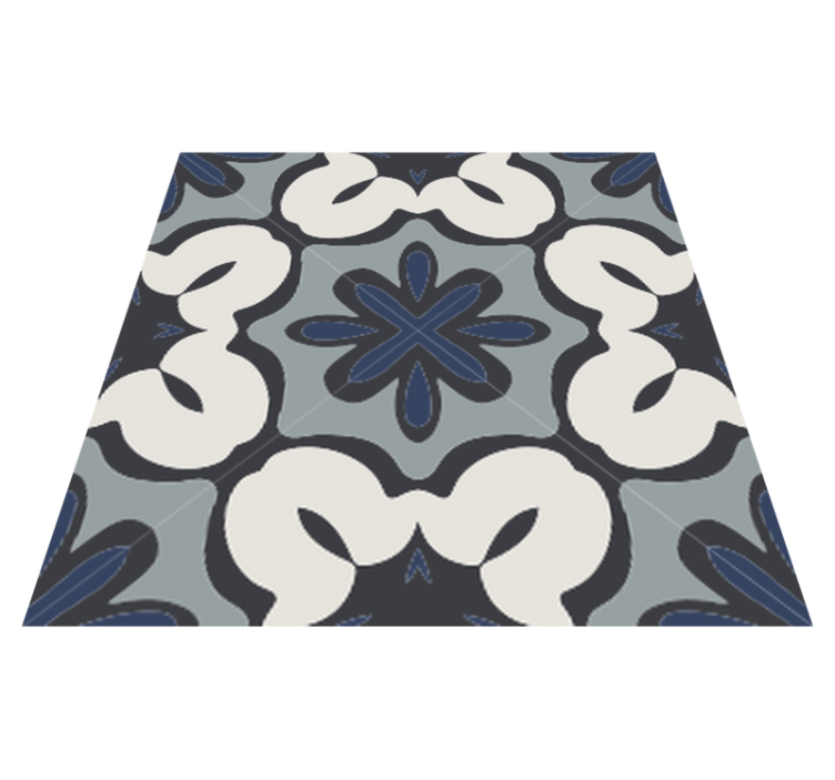 Tapis vinyle salle de bain style gracia bleu hydraulique - TenStickers