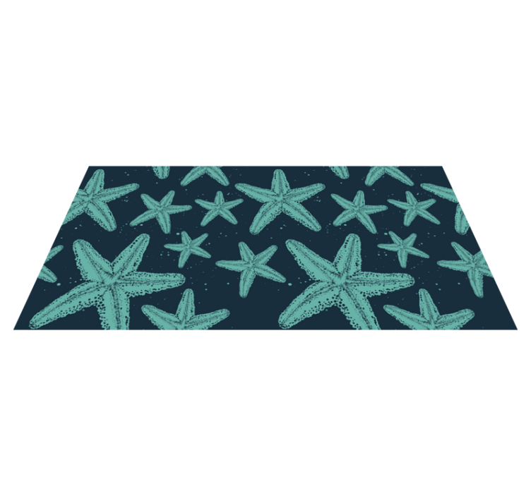 Tapis vinyle salle de bain étoiles de mer bleues - TenStickers
