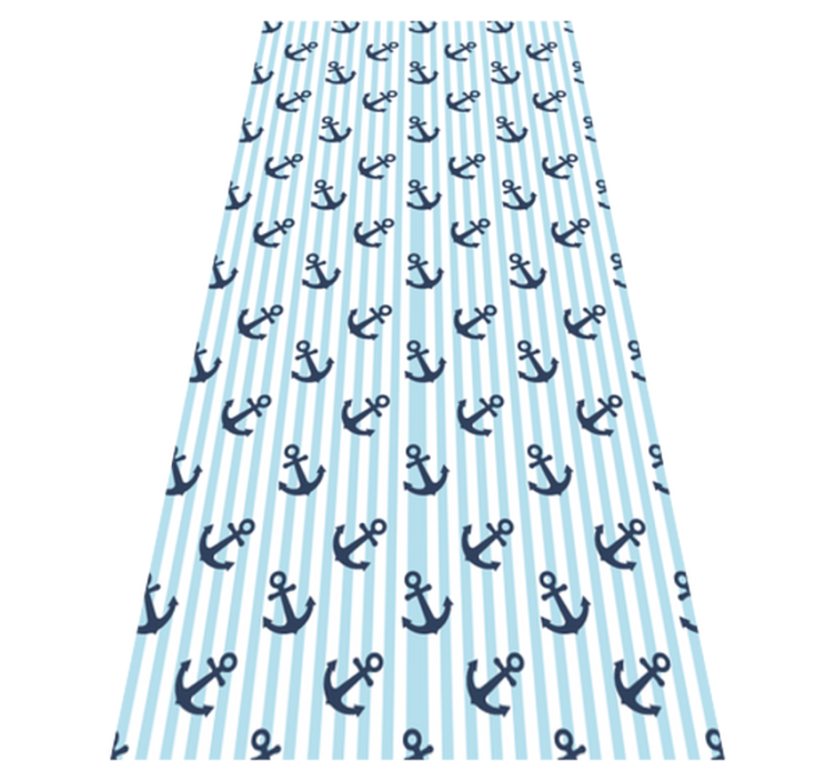 Tapis vinyle salle de bain rayures verticales bleu marine - TenStickers