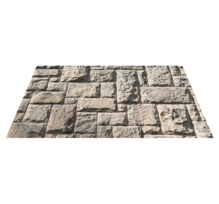 Tapis vinyle salle de bain mur en pierre grise rustique - TenStickers