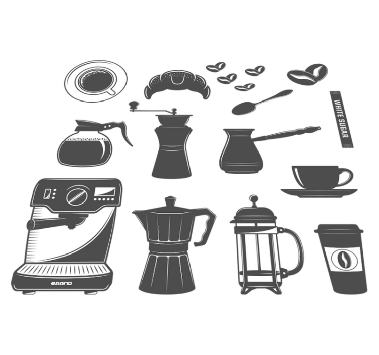 Tapis vinyle cuisine menu de café - TenStickers
