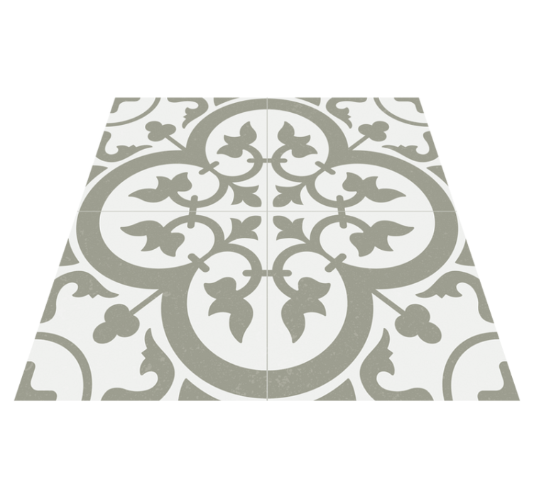 Tapis vinyle cuisine azulejos maroc couleur brume verte - TenStickers