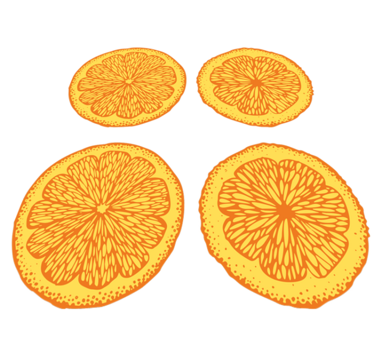 Tapis vinyle cuisine motifs orange dessinés à la main - TenStickers