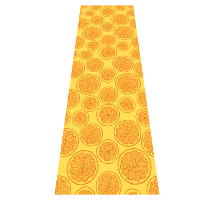 Tapis vinyle cuisine motif orange dessiné à la main - TenStickers