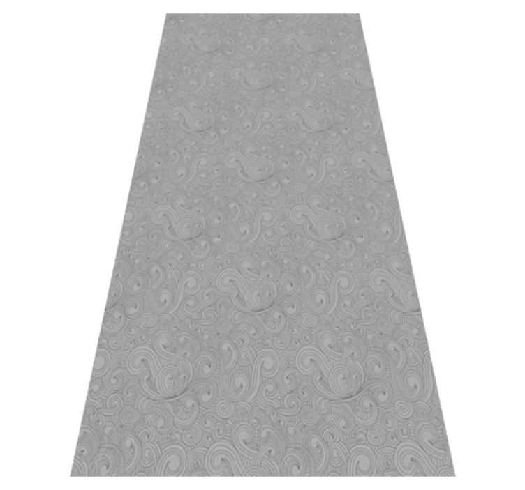 Tapis vinyle cuisine motif floral tons gris - TenStickers