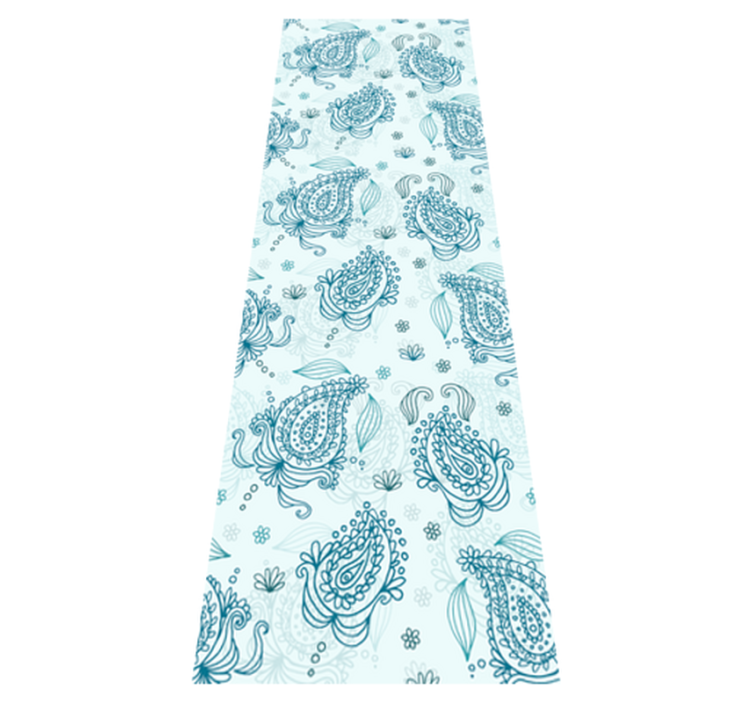 Tapis vinyle cuisine motif floral paisley - TenStickers