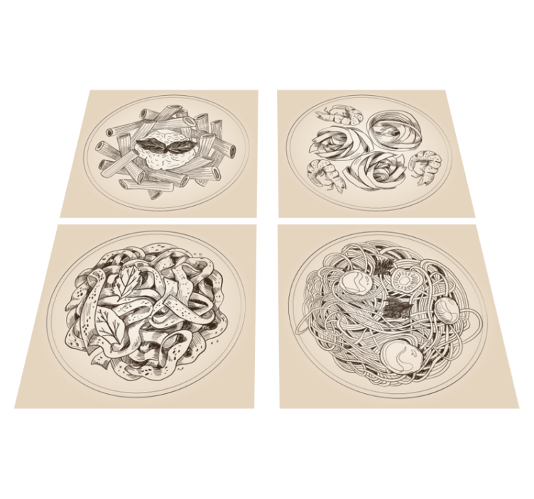 Tapis vinyle cuisine assiettes ornementales - TenStickers
