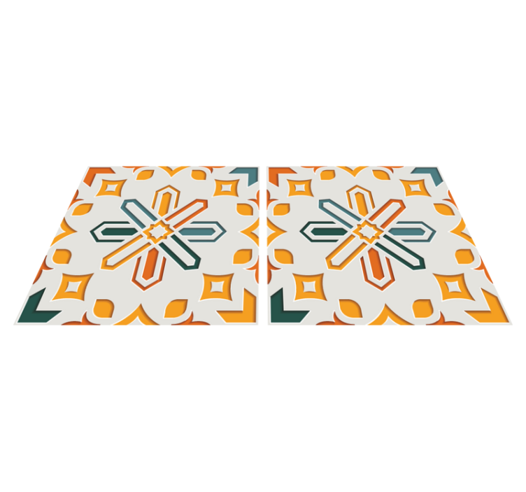 Tapis vinyle cuisine carreaux de ciment encaustique - TenStickers
