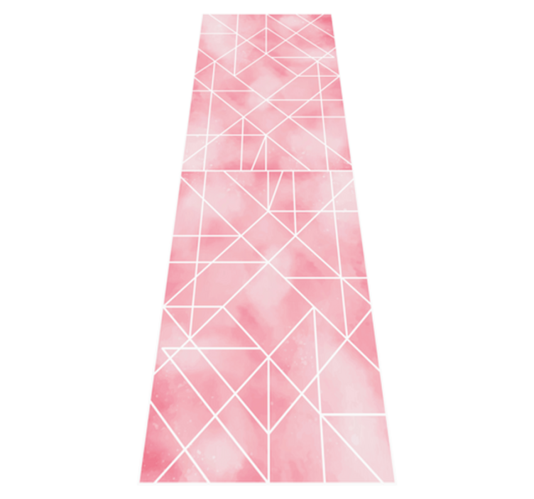 Tapis vinyle cuisine motif triangles roses - TenStickers