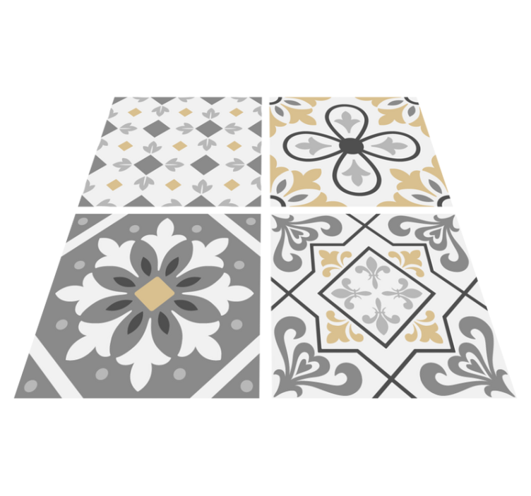 Tapis vinyle cuisine carreaux de ciment amiaz - TenStickers