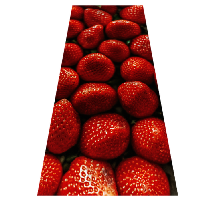 Tapis vinyle cuisine fraises - TenStickers