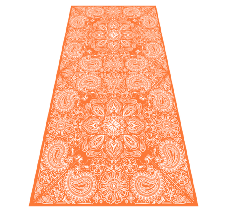 Tapis vinyle cuisine carreaux paisley - TenStickers