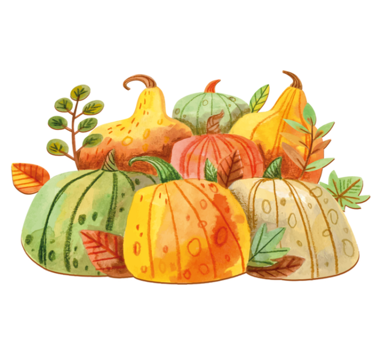 Tapis vinyle cuisine légumes d'automne aquarelle - TenStickers
