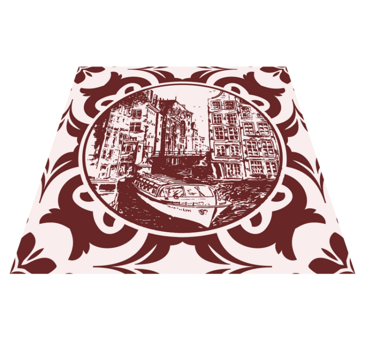 Tapis vinyle cuisine maisons et bateaux de canal - TenStickers