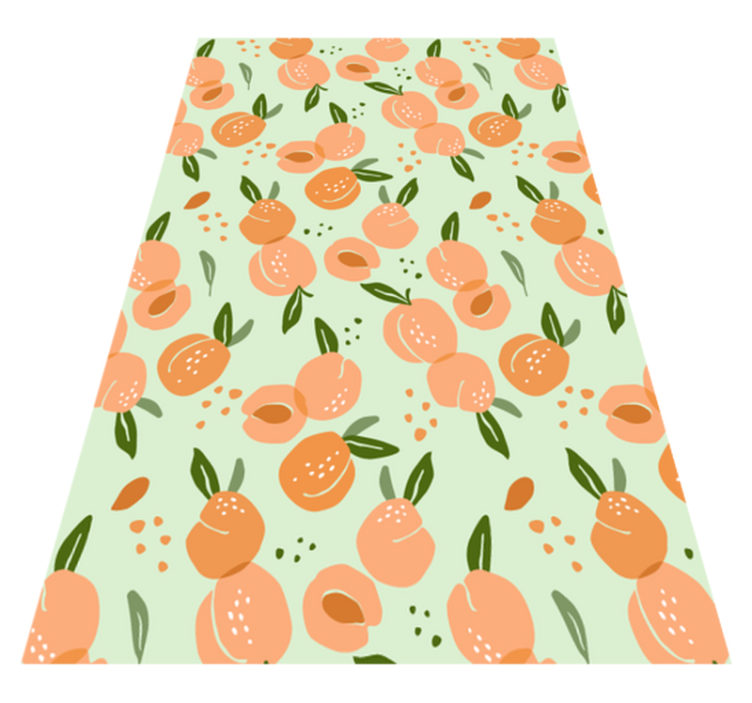 Tapis vinyle cuisine pêches sur fond vert - TenStickers