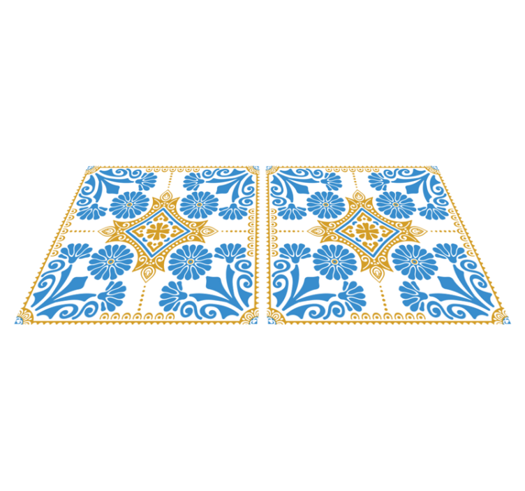 Tapis vinyle cuisine design carreaux ciment marocains - TenStickers