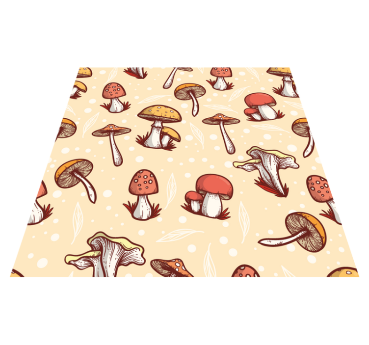 Tapis vinyle cuisine design original motif champignon - TenStickers