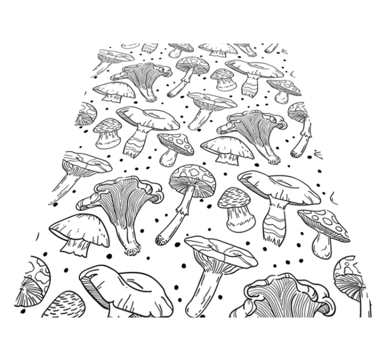 Tapis vinyle cuisine motif champignon dessiné à la main - TenStickers