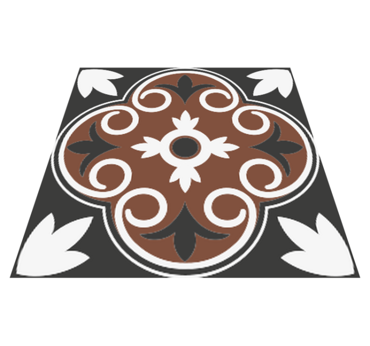 Tapis vinyle cuisine motif vintage gris et marron - TenStickers