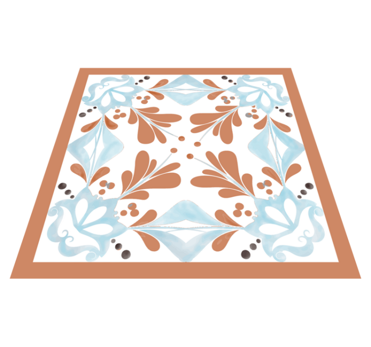 Tapis vinyle cuisine carreaux floraux méditerranéens - TenStickers