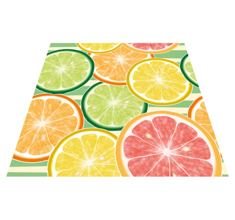 Tapis vinyle cuisine stickers carrelage agrumes - TenStickers