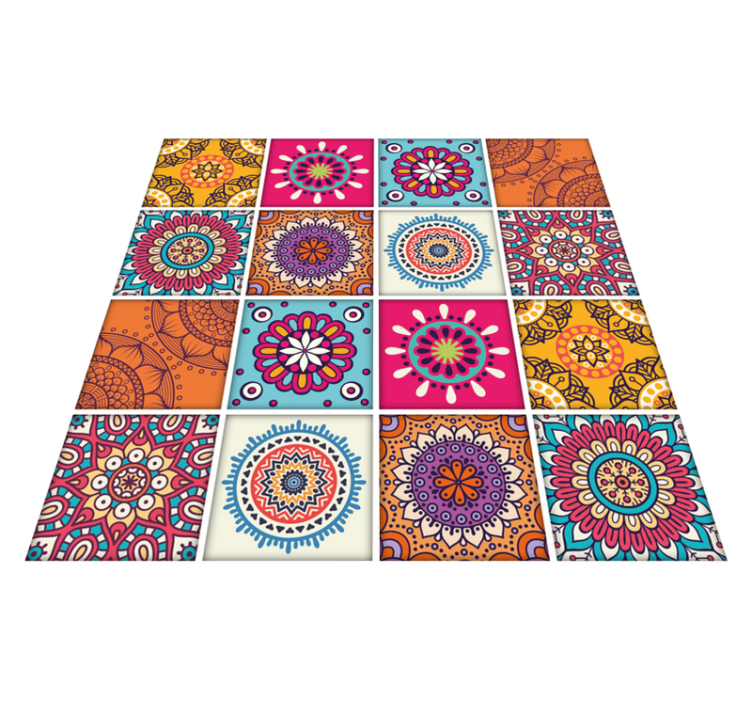 Tapis vinyle cuisine motifs mandala - TenStickers