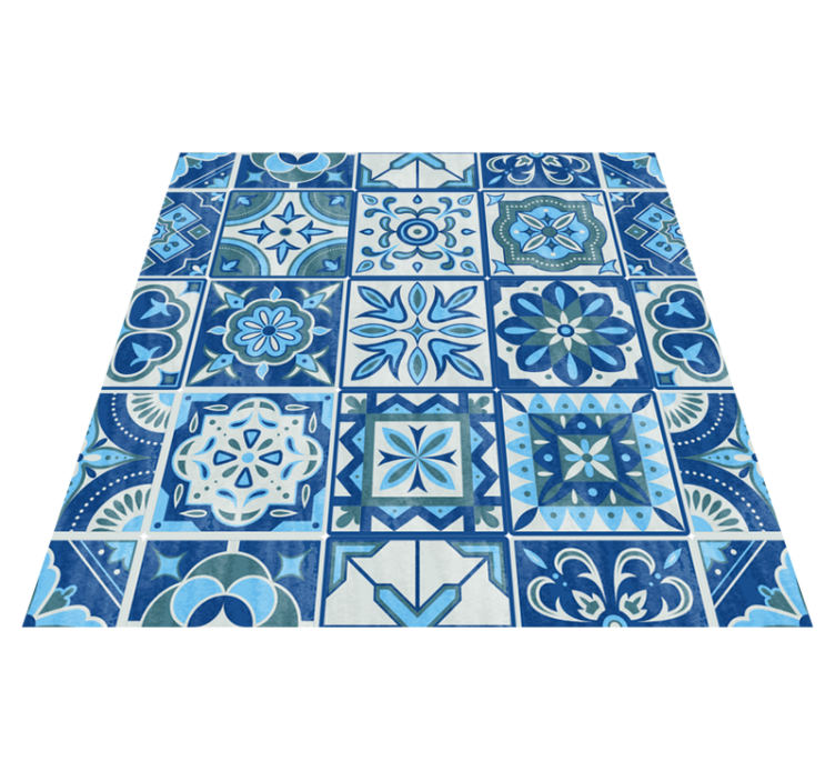 Tapis vinyle cuisine autocollant carreaux talavera - TenStickers