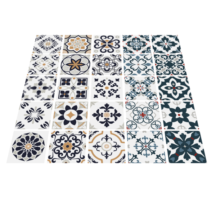 Tapis vinyle cuisine autocollants carreaux vintage - TenStickers