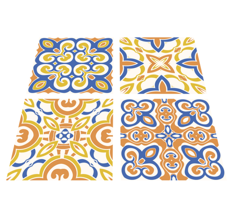 Tapis vinyle cuisine carreaux siciliens - TenStickers