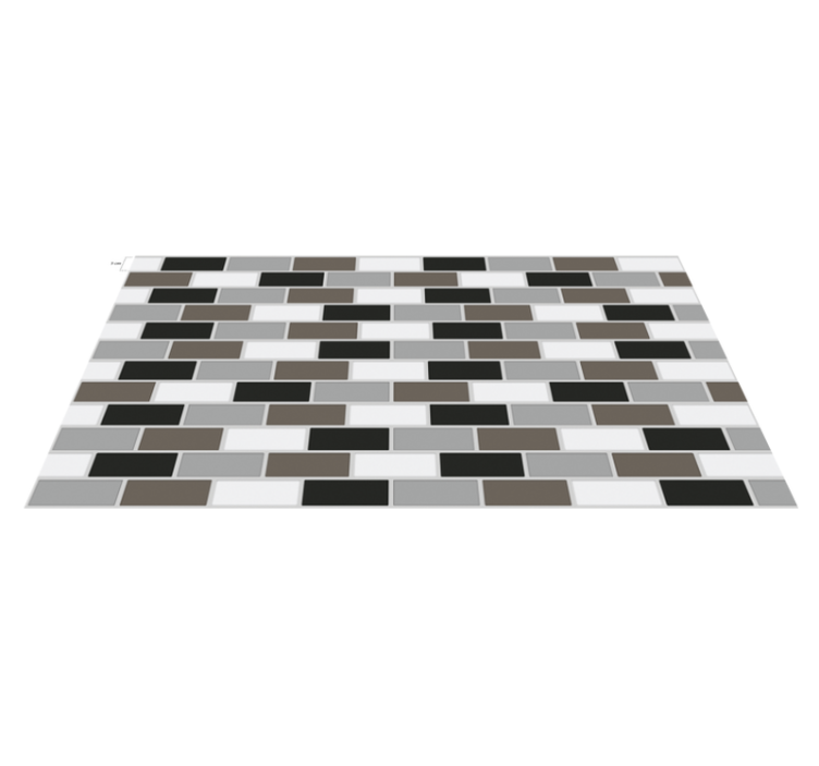 Tapis vinyle cuisine bordure de carreaux gris - TenStickers