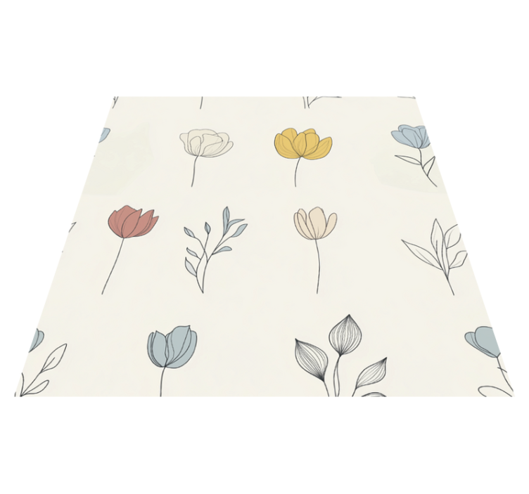 Tapis vinyle cuisine ensemble de motifs floraux - TenStickers