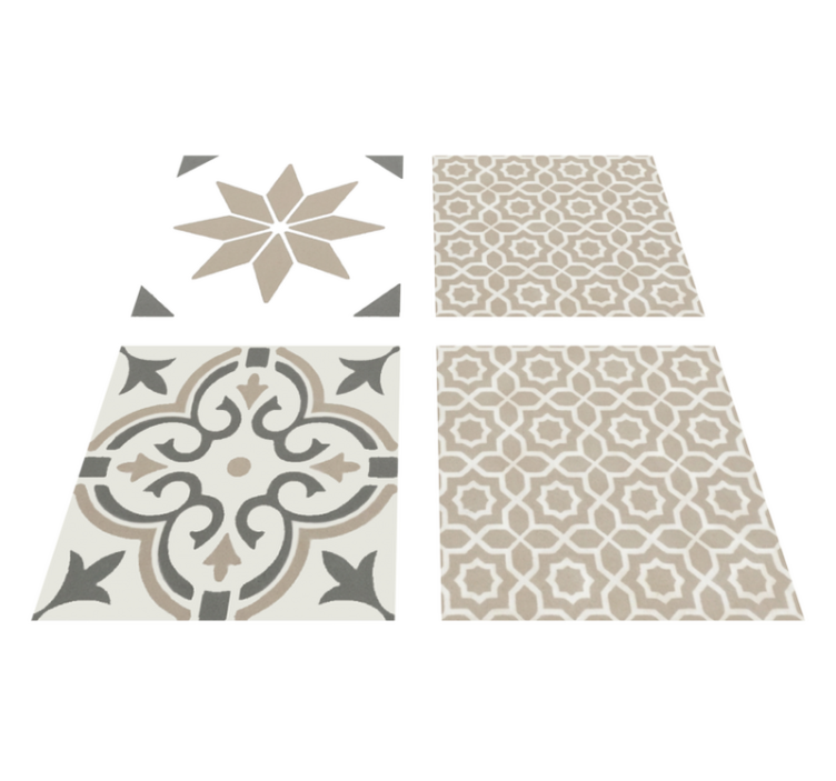 Tapis vinyle cuisine mosaïque marocaine sable - TenStickers
