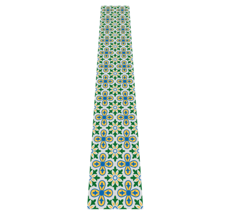 Tapis vinyle cuisine carreaux portugais bleus et jaunes - TenStickers