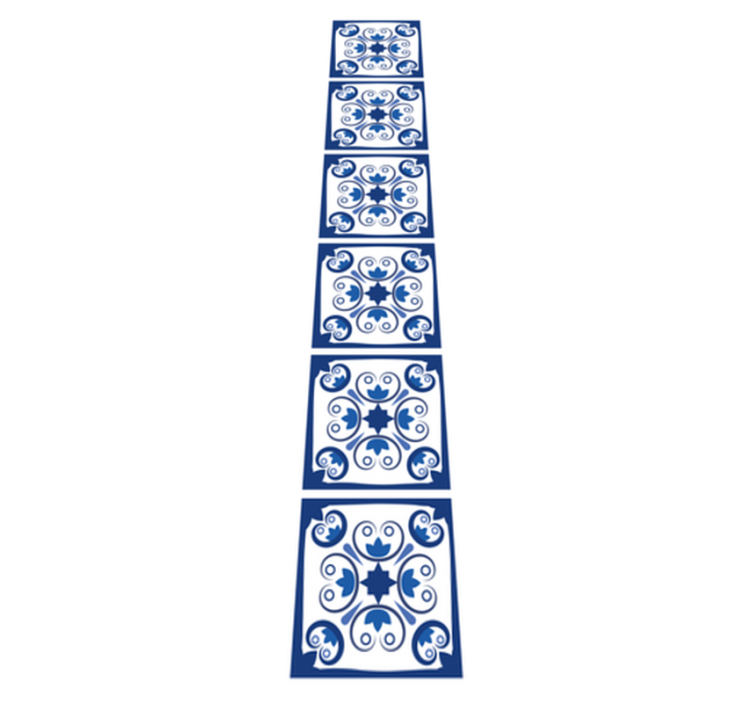 Tapis vinyle cuisine carreaux portugais bleus typiques - TenStickers