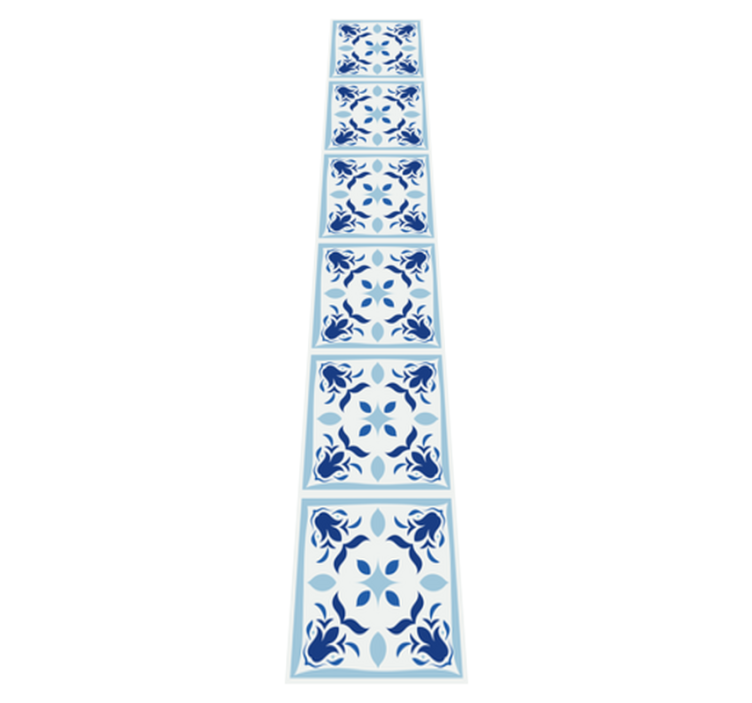 Tapis vinyle cuisine carreaux portugais fleuris - TenStickers